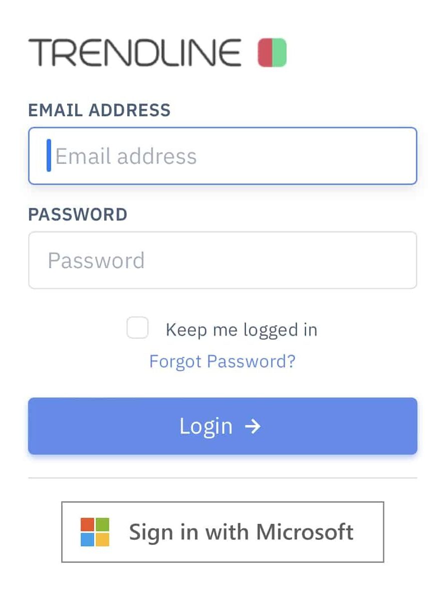 Trendline Analytics login mystery shopping platform user interface